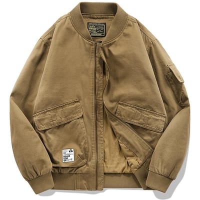 Lente Katoenen Bomberjack Heren Lente en Herfst Amerikaans Casual Los Baseballshirt Dun Werkkleding Jack XXXL