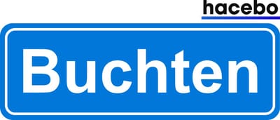 Hacebo - Plaatsnaam Sticker - 29x10 CM - Buchten sticker - Verkeersborden sticker - grappige cadeaus - Buchten