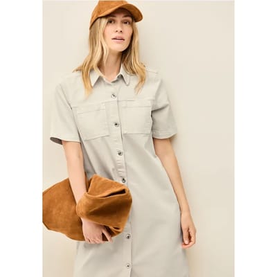 Gekleurde denim blousejurk