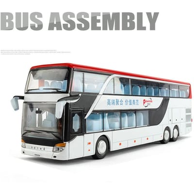 Legering Dubbeldekker Elektrische Toeristische Verkeersbus Model Diecasts Metaal Stads Personenvervoer Bus Model Geluid En Licht Kinder Speelgoed Cadeau