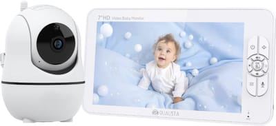Qualista Babyfoon Monitor Pro - Babyfoon met camera - HD 7 inch groot scherm - ultrahelden nachtlicht - op afstand beweegbaar