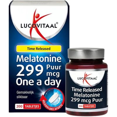 Lucovitaal Melatonine Puur 299 mcg Time Released 200 tabletten