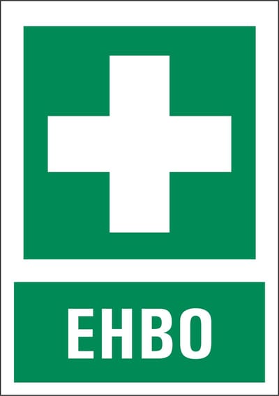 EHBO bord met tekst, kunststof 148 x 210 mm