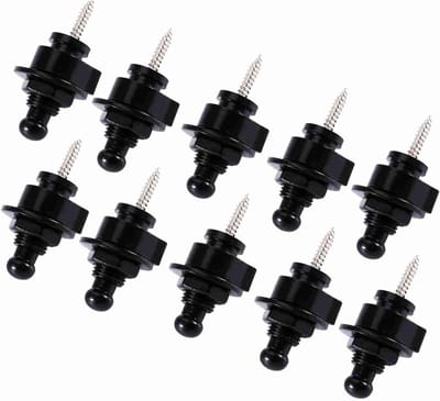 Verstelbare Gitaarriem Lock Set voor Elektrische Bas - Duurzame Metaal Straplocks voor Snelle Ontgrendeling en Antislip Prestaties - Geschikt voor Akoestische en Bas Gitaren