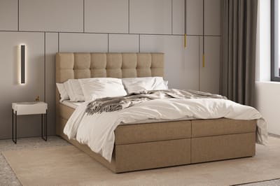 Boxspring Bed 05 - Luxe en Comfort - Inclusief Topmatras - Verkrijgbaar in Meerdere Maten - Boxspringbed 05 (Cappuccino - Hugo 23, 180x200 cm)