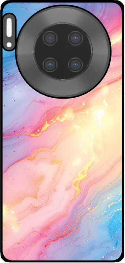 Smartphonica Telefoonhoesje Geschikt voor Huawei Mate 30 Pro met Regenboog Glitter Marmer Opdruk - TPU Backcover Case Rainbow Glitter Marble Design geschikt voor Huawei Mate 30 Pro