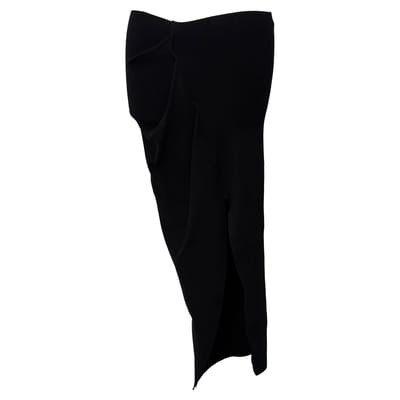Rick Owens gedrapeerde asymmetrische midi-rok in zwarte viscose