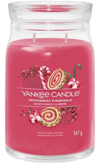 Yankee Candle - Peppermint Pinwheels Large Jar Geurkaars - 90 branduren - twee lonten