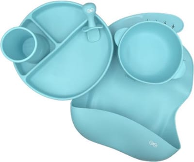 JU&MP Serviesset 5-Delig - Baby - Kinderservies - Kraamcadeau Jongen - Lichtblauw