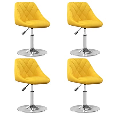 vidaXL Eetkamerstoelen draaibaar 4 st fluweel mosterdgeel