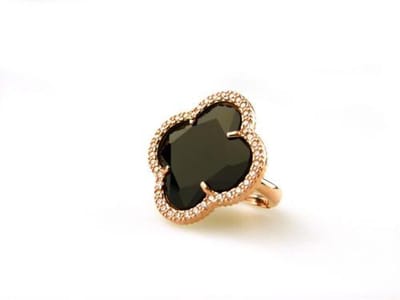 model Fiori gezet ring in zilver roze verguld zwart