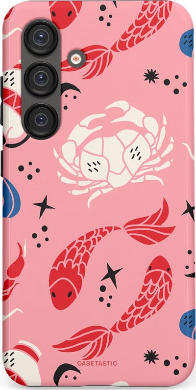 Casetastic hoesje geschikt voor Samsung Galaxy S25 - Dubbellaagse bescherming - Zodiac in kleur - Fashion Case - Lichtroze Koraal Perzik