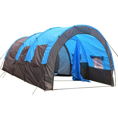 WTEMPO 8-10 personen waterdichte draagbare reiskampeer- en wandeltent met dubbele laag voor buiten blauw