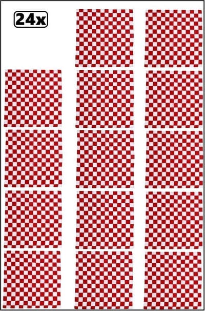 24x Zakdoek Brabants bont 56x56 cm - Carnaval Landen festival rood wit