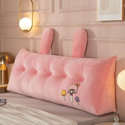 Groot Driehoekig Bedkussen Borduurwerk Pluche Hoes Met Memory Foam Vulling Rugkussen King Queen Size Zacht Kussen Kussen 50X20X50cm