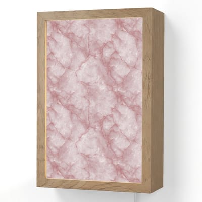 Wandlamp 20x30 cm - Oplaadbaar - Roze - Kwartsmarmer - Aders - Wandlampen binnen woonkamer - Slaapkamer lamp met kabel - Decoratieve nachtlamp - Vloerlamp snoer