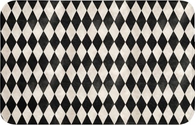 Badmat 80x50 cm - Antislip - Klassiek - Patroon - Zwart - Badmatten voor badkamer - Badkamermat - Douchemat - Badkamer mat