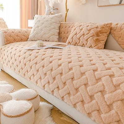 Verdikken Pluche Bankhanddoek Effen Kleur Universele Bankhoes Zacht Antislip Combinatie Bankhoezen Bankmat voor Woonkamer 70x70cm 1pcs