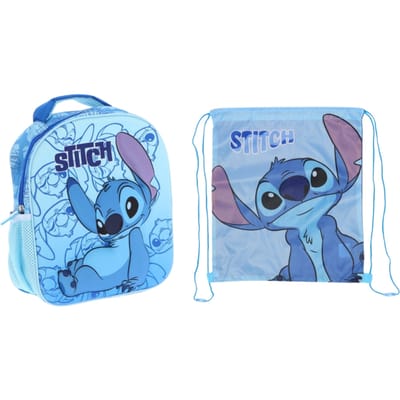 Lilo & Stitch tassenset blauw; rugzak en gymtas