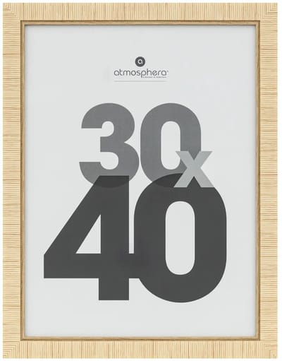 Atmosphera Fotolijstje Bali - voor 30 x 40 cm foto - beige - mdf/glas - ornament frame 35 x 45 cm - staand/hangend
