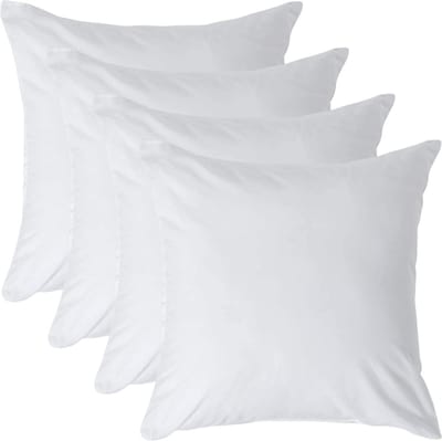 Homescapes Kussensloop 40x40 cm Set van 4 – Wit – 100% Egyptisch Perkal Katoen – 200 TC