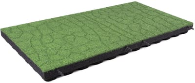 Rubbermagazijn - Rubberen tegels - Groen flagstone - Per 0.5 m² - Dikte 7cm - 100x50cm - Speelplaatstegel