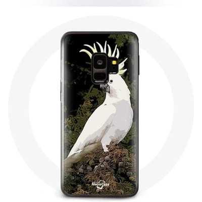 Case voor Samsung Galaxy S9 Kaketoes Witte Papegaaien in de Boom wit