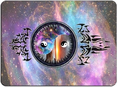 Yin Yang Muismat - Galaxy Muismat - Comfortabel Werken - Antislip Onderkant - 22x18cm - Kosmisch