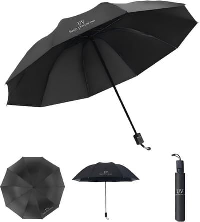 Opvouwbare paraplu - compact model - unisex zwart - 99% UV-bescherming - ideaal voor onderweg - SnelShoppen