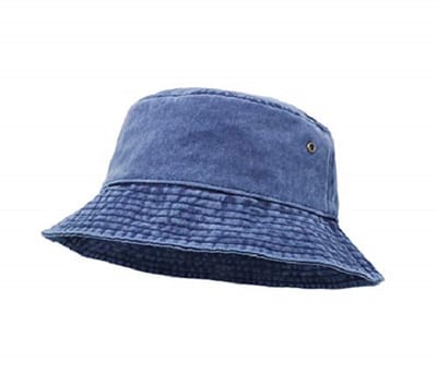 Bucket Hat - Washed Denim - Maat M -Vintage Look -56-58cm- Heren & Dames - Unisex -Festivalhoedje - Vissershoedje - Zonnehoedje - Marineblauw