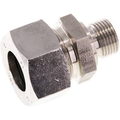 G 3/8'' Buitendraad x 18L RVS Rechte Snijring Koppeling 315 Bar DIN 2353 - FL2S-MC-ST-038G-18-L