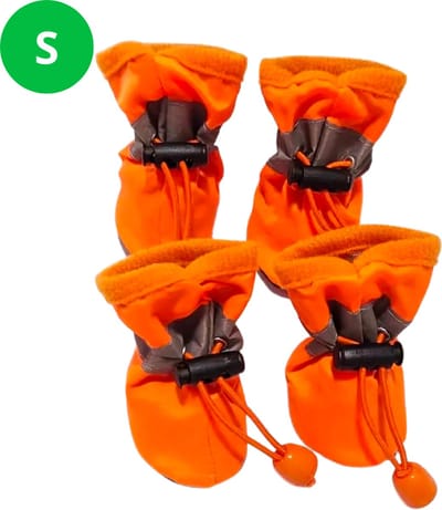 Livano Hondenschoenen Pootbeschermer - Hondenschoenen - 4 Stuks - Hondenschoentjes - Pootbescherming Hond - Waterbestendig - Oranje S