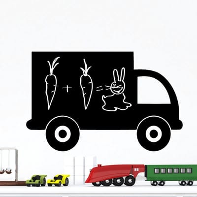 Schoolbordsticker - uitwisbare zelfklevende muurstickers - VRACHTWAGEN - 16x25cm