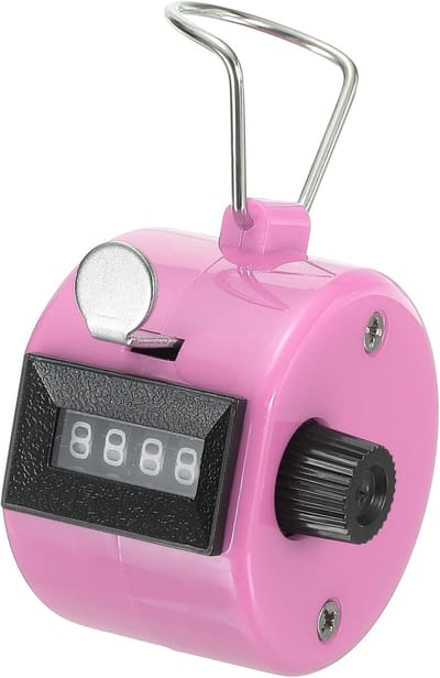 Mechanische Teller - Klikker Tellen - Data Statistieken - Nauwkeurig 9999 Tellingen - 50 x 33 mm - Roze