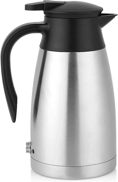 Auto Waterkoker - Verwarmende Mok - Onderweg Dranken - Automatische Uitschakeling - 1000ml Capaciteit - Zilver