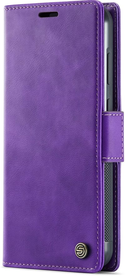 Luxe PU-leer 2-in-1 Wallet Bookcase Hoesje geschikt voor Samsung Galaxy A16 5G met 3 Kaarthouders en Magnetische Afneembare Backcover – Paars