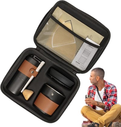 Kampeer Koffie Set - Draagbare Koffie Maker - Outdoor Koffie Bereiden - Multifunctionele Draagbare Kit - 12.5x18.3x12.5 cm