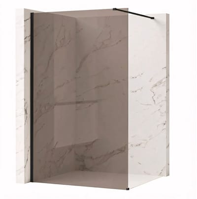 Rea Flexi Brown 130 - Rookbruin Glas 6 Mm - Douchewand - Zwart120X130X195Cm