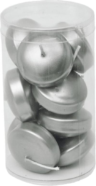 Drijfkaarsen Tube 'Silver' - drijfkaarsen - kerst - zilver