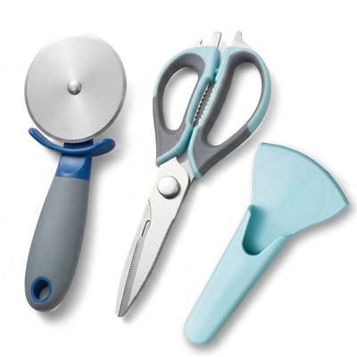 Lomera Pizzasnijder en Keukenschaar Set - Pizzasnijder Set - Keukenschaar Set - Pizza Snijder - Pizzasnijder - Pizzaroller - Pizzames - Pizza Wiel - Pizza Cutter - Keukenschaar - Keukenschaar met Hoes - Pizzasnijder met Hoes