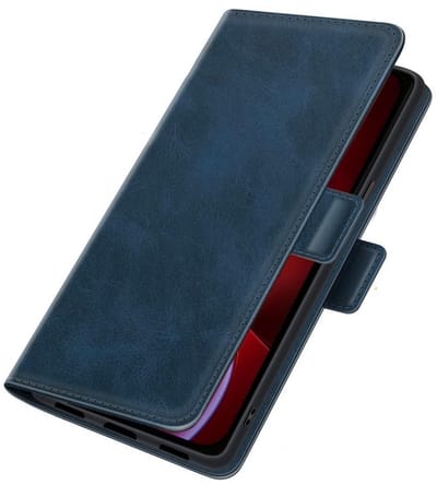 PU Lederen Wallet Hoesje met Sluiting geschikt voor iPhone 15 Plus - blauw