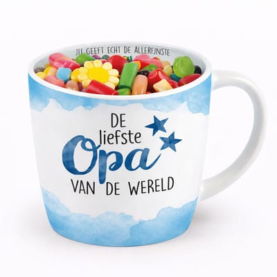 Mok - Koffie - Cadeau - Traktatie - Opa - De Liefste Opa Van De Wereld - Verjaardag - Keramiek - Snoep - "Speciaal voor jou"