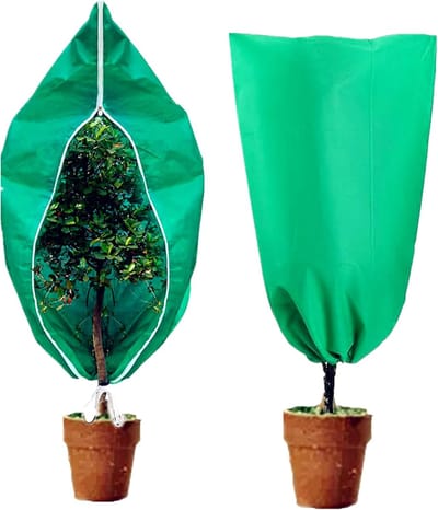 2 Stuks - Plantenhoes - 80*100cm - Vorstbescherming - Plantenhoes Vorstbescherming - Met Rits en Trekkoord - Herbruikbaar - Winterafdekhoes - Plantenbescherming Tuin - Geschikt voor Buitenplanten Fruitboompotten
