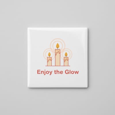 Inspirerende 15×15 cm Keramische Tegel – “Enjoy the Glow” Kaarslicht Illustratie Gezellige Wanddecoratie