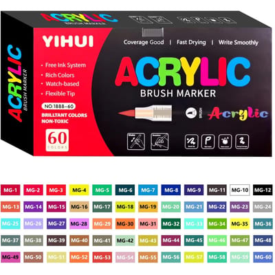 12/24/36/48/60 Kleuren Acrylverf Pennen Markers Kwastpunt Verf Markers Voor Rots Schilderen Hout Steen Glas Cadeau DIY Ambachten