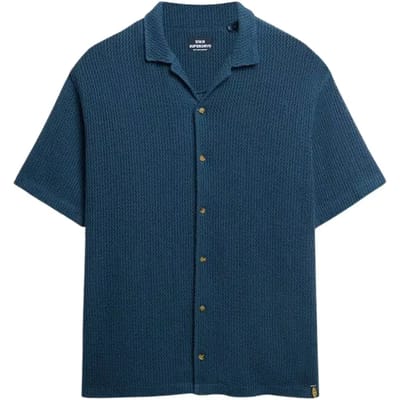 Superdry - Gebreid overhemd met textuur - Heren - Shirts