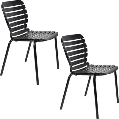 Zuiver Vondel Tuinstoel Zwart - Set van 2