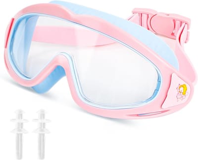 Diving Goggles voor Kinderen met Oordoppen en Verstelbare Hoofdband - HD Zicht, UV Bescherming en Brede Hoek voor Kinderen van 3-15 Jaar