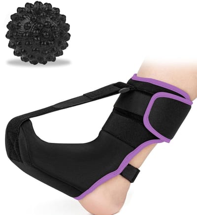 MRKK® Nachtspalk Hielspoor - Zooltjes Brace- Zwart met paars