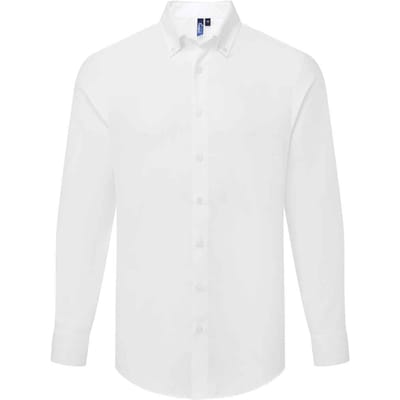 Premier Heren Supreme Oxford Formeel Overhemd Met Lange Mouwen (Wit)